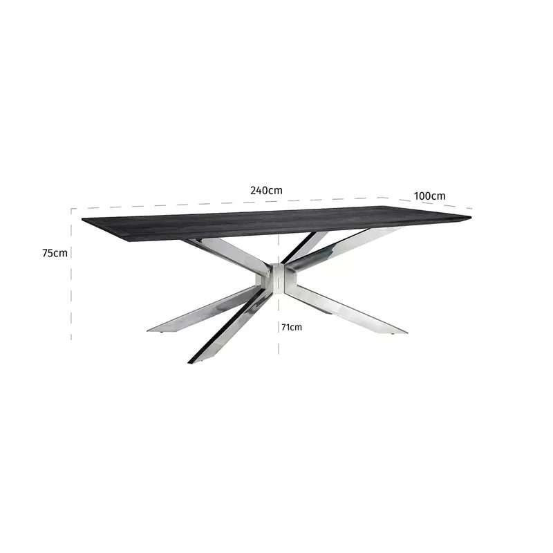 Blackbone Matrix étkezőasztal ezüst 240 cm
